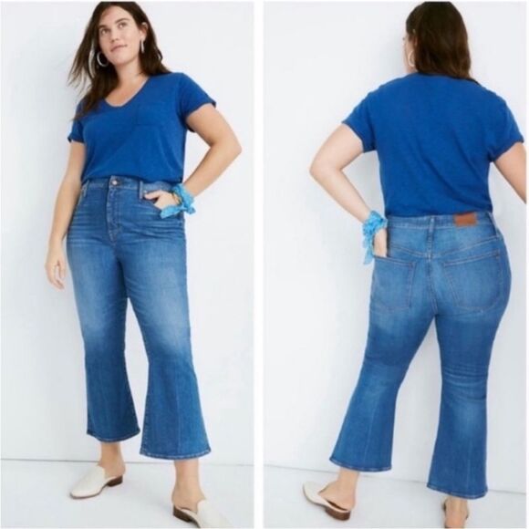 Madewell Plus Size 37 Petite Curvy Cali Demi-Boot‎ Jeans Tierney Wash 37P Denim - Picture 1 of 8